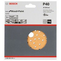 Шлифлист C470, в упаковке 5шт. 150 мм, 40 Bosch 2608608X81
