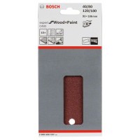 Шлифлист C430, в упаковке 10шт. 93x186 мм, 2x40; 3x80; 3x120; 2x180 Bosch 2608608X97