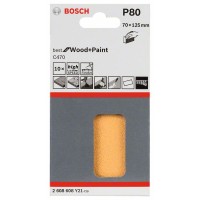 Шлифлист C470, в упаковке 10шт. 70x125 мм, 80 Bosch 2608608Y21